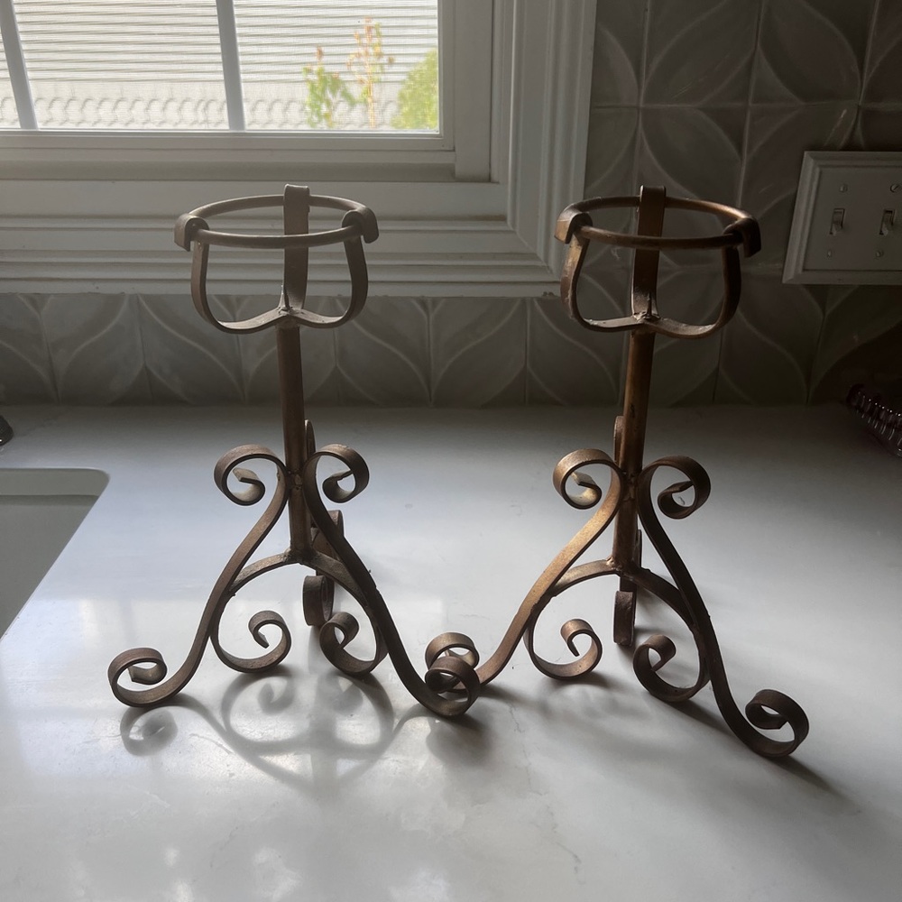 Elegant Bronze Candle Holders